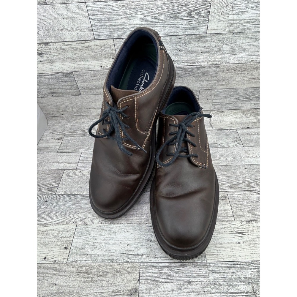 Clarks Collection Mens Brown Leather Lace Up Oxford Shoes Size 9.5M